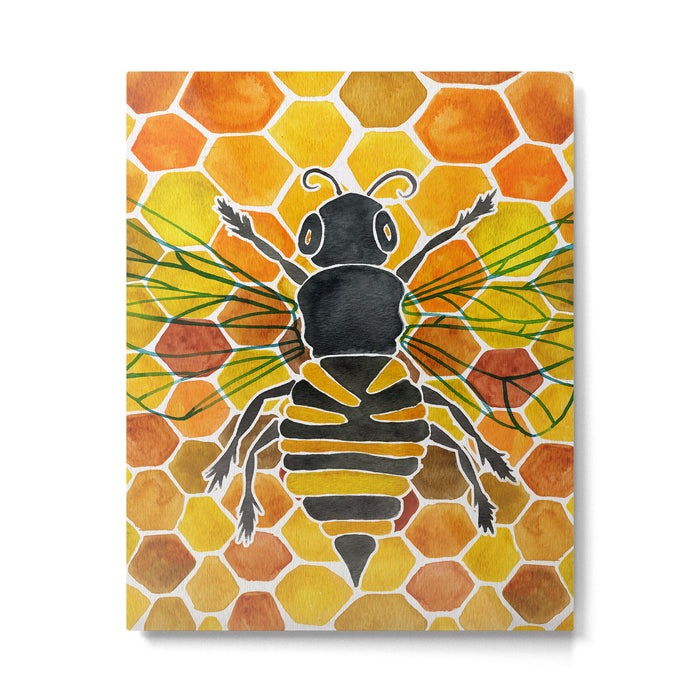 Bee & Honeycomb Metal Print Gallery Image 1