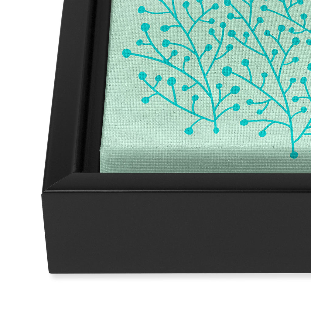 Berry Branches - Mint & Turquoise Palette Framed Canvas Print Gallery Image 3