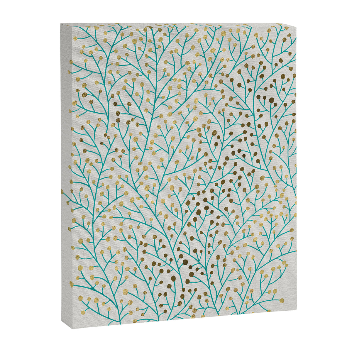 Berry Branches - Turquoise & Gold Canvas Print Gallery Image 6
