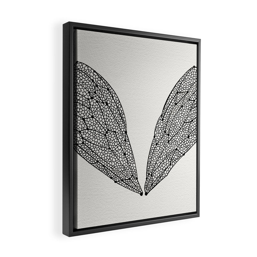 Black Cicada Wings Framed Canvas Print Gallery Image 2