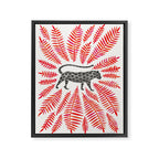 Black Jaguar - Red Leaf Palette Framed Canvas Print Gallery Image 6