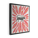 Black Jaguar - Red Leaf Palette Framed Canvas Print Gallery Image 2