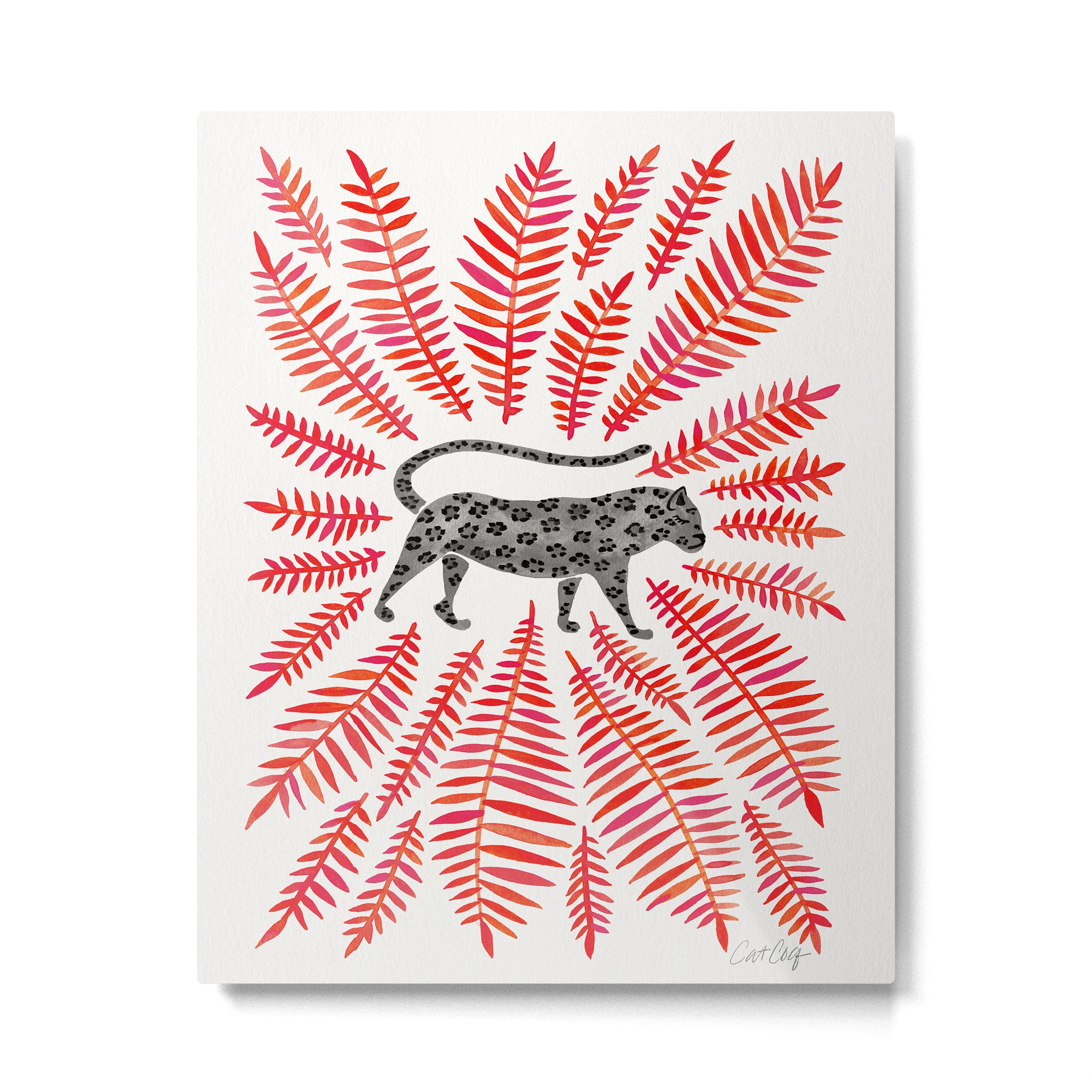 Black Jaguar - Red Leaf Palette Metal Print Gallery Image 4