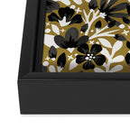 Blossom Pattern â Black & White on Kraft Framed Canvas Print Gallery Image 3