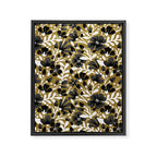 Blossom Pattern â Black & White on Kraft Framed Canvas Print Gallery Image 8