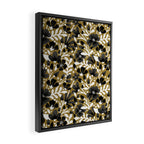 Blossom Pattern â Black & White on Kraft Framed Canvas Print Gallery Image 2
