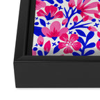 Blossom Pattern â Indigo & Pink Framed Canvas Print Gallery Image 3