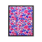 Blossom Pattern â Indigo & Pink Framed Canvas Print Gallery Image 8