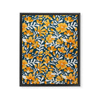 Blossom Pattern â Ochre & Teal Framed Canvas Print Gallery Image 8