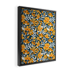 Blossom Pattern â Ochre & Teal Framed Canvas Print Gallery Image 2