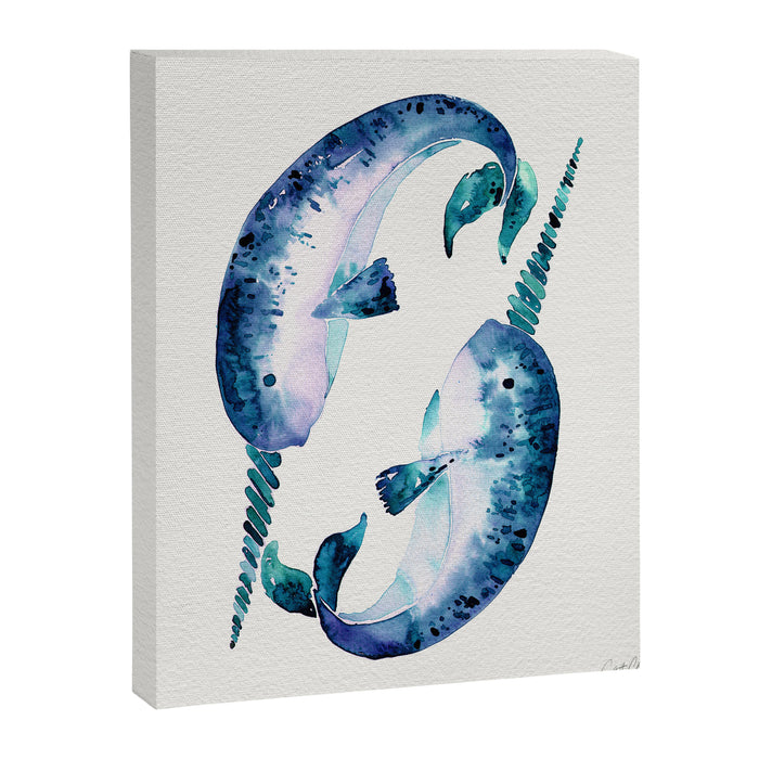 Blue Narwhals Canvas Print Gallery Image 1