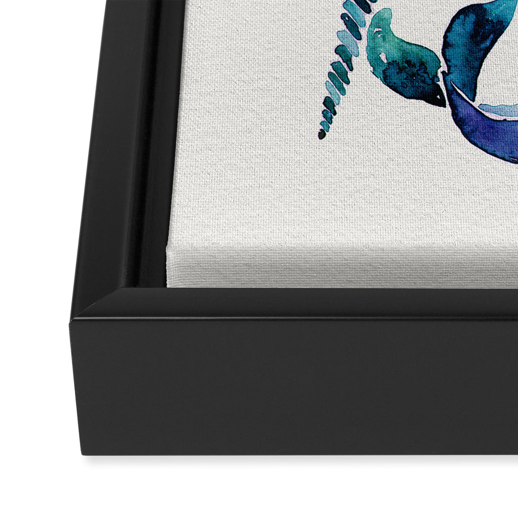 Blue Narwhals Framed Canvas Print Gallery Image 3
