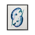 Blue Narwhals Framed Canvas Print Gallery Image 8