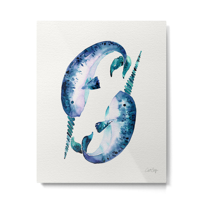 Blue Narwhals Metal Print Gallery Image 1
