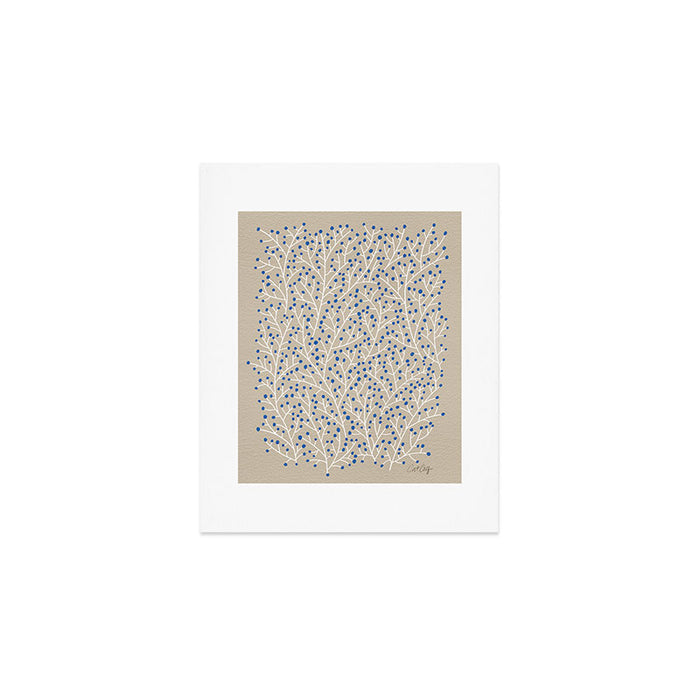 Blue & White Berry Branches Art Print Gallery Image 1