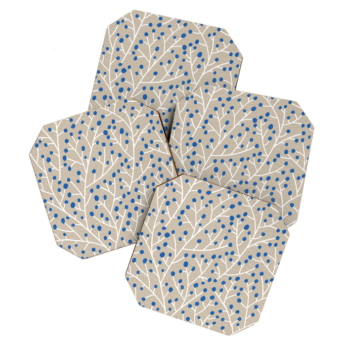 Blue & White Berry Branches Coaster Gallery Image 1