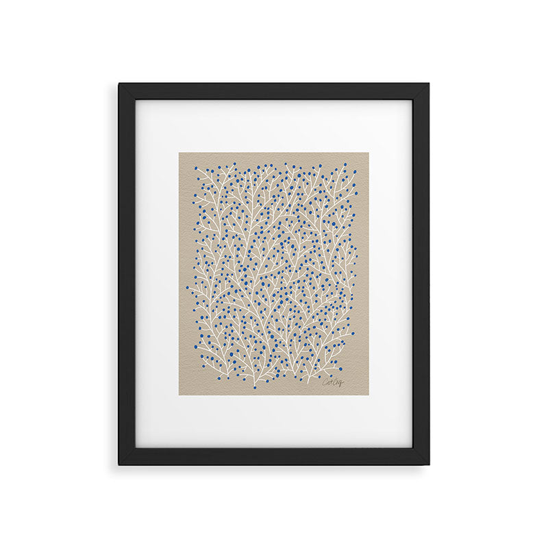 Blue & White Berry Branches Framed Art Print Gallery Image 5