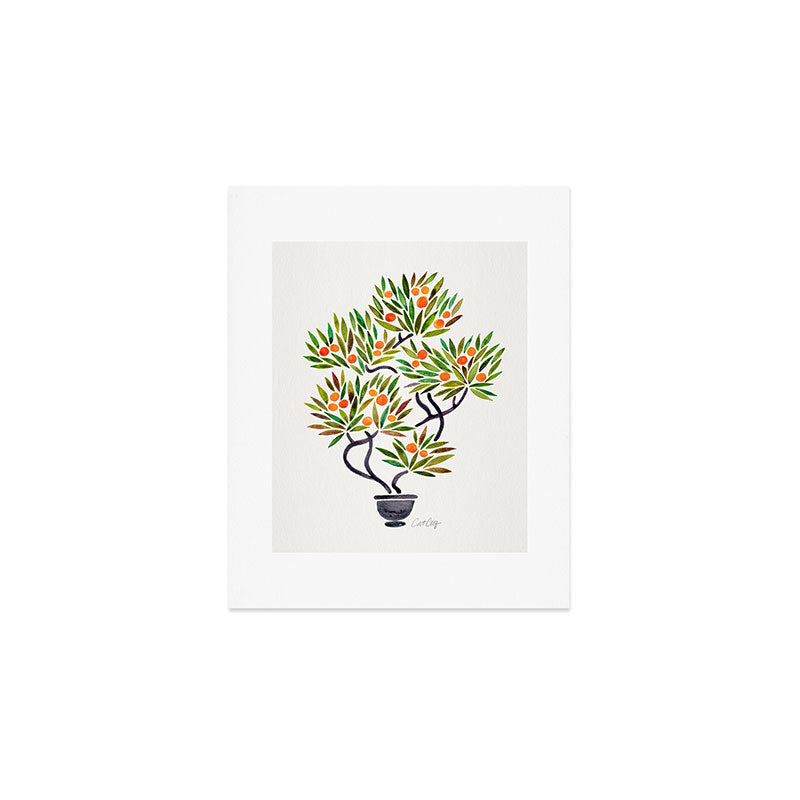 Bonsai Tree - Orange Fruit Art Print Gallery Image 1