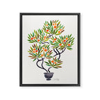 Bonsai Tree - Orange Fruit Framed Canvas Print Gallery Image 8