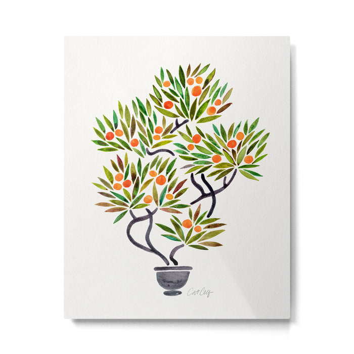 Bonsai Tree - Orange Fruit Metal Print Gallery Image 1
