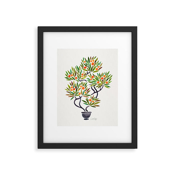 Bonsai Tree - Orange Fruit Framed Art Print Gallery Image 1