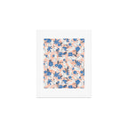 Bunnies & Blooms - Blue & Blush Palette Art Print Gallery Image 1