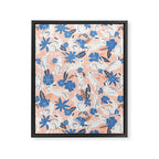 Bunnies & Blooms - Blue & Blush Palette Framed Canvas Print Gallery Image 8