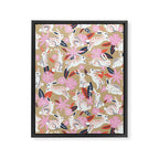 Bunnies & Blooms - Coral & Pink Framed Canvas Print Gallery Image 8