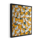 Bunnies & Blooms - Ochre & Teal Palette Framed Canvas Print Gallery Image 2