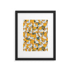 Bunnies & Blooms - Ochre & Teal Palette Framed Art Print Gallery Image 6