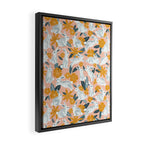 Bunnies & Blooms - Teal & Blush Framed Canvas Print Gallery Image 2