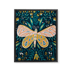 Butterfly Symmetry - Teal Palette Framed Canvas Print Gallery Image 8