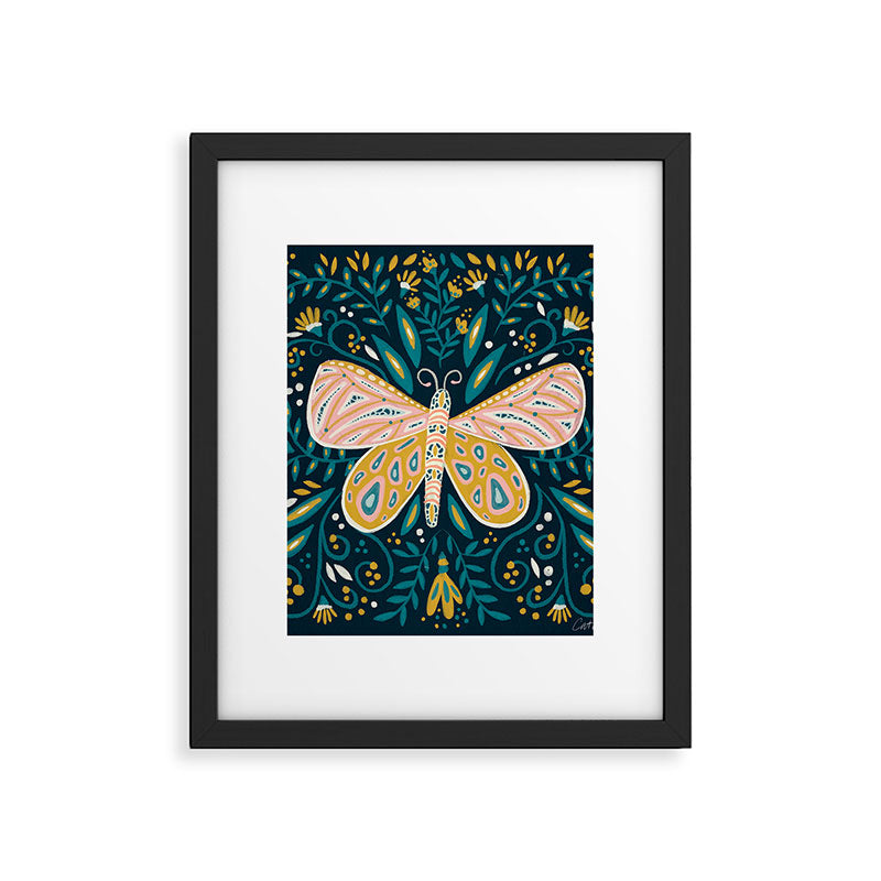 Butterfly Symmetry - Teal Palette Framed Art Print Gallery Image 6