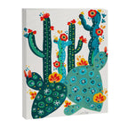 Cactus Garden Acrylic - Teal Canvas Print Gallery Image 8