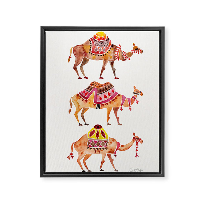 Camel Train Framed Canvas Print Gallery Image 1