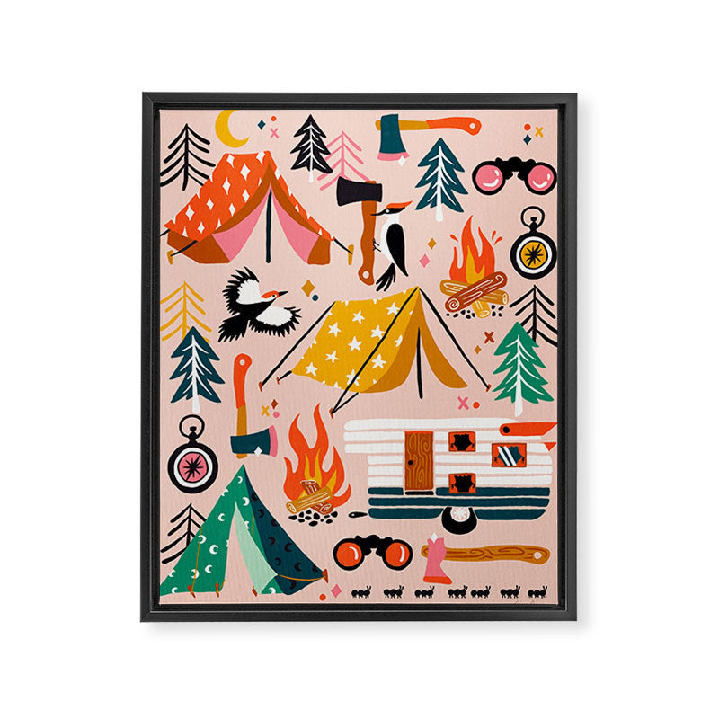Camping Kit - Blush Palette Framed Canvas Print Gallery Image 8