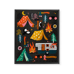 Camping Kit - Charcoal Framed Canvas Print Gallery Image 8