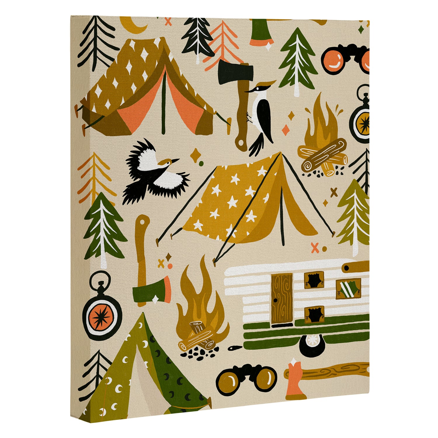 Camping Kit - Olive Palette Canvas Print Gallery Image 3