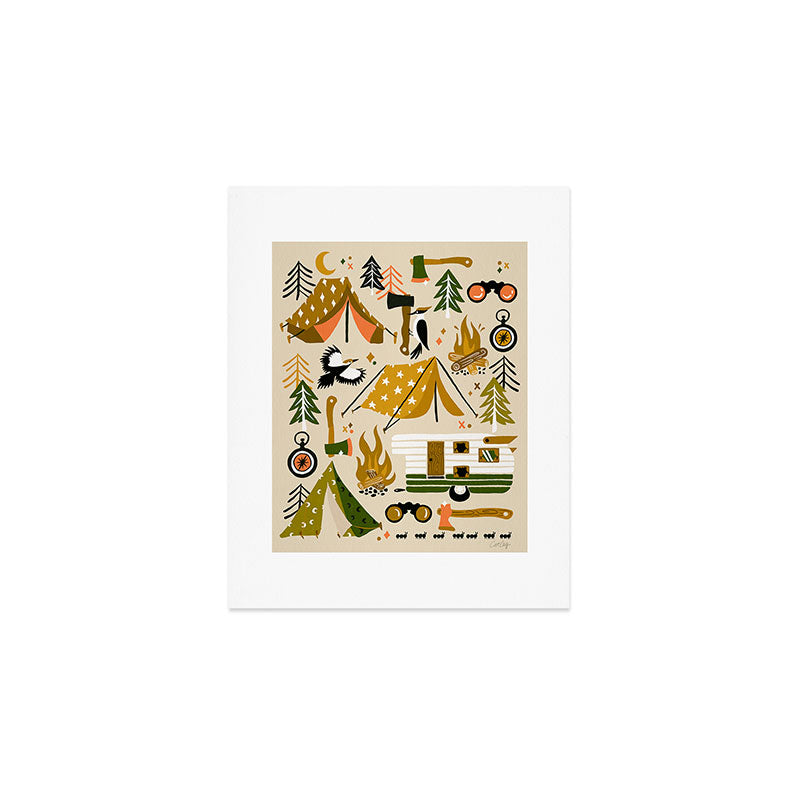 Camping Kit - Olive Palette Art Print Gallery Image 1