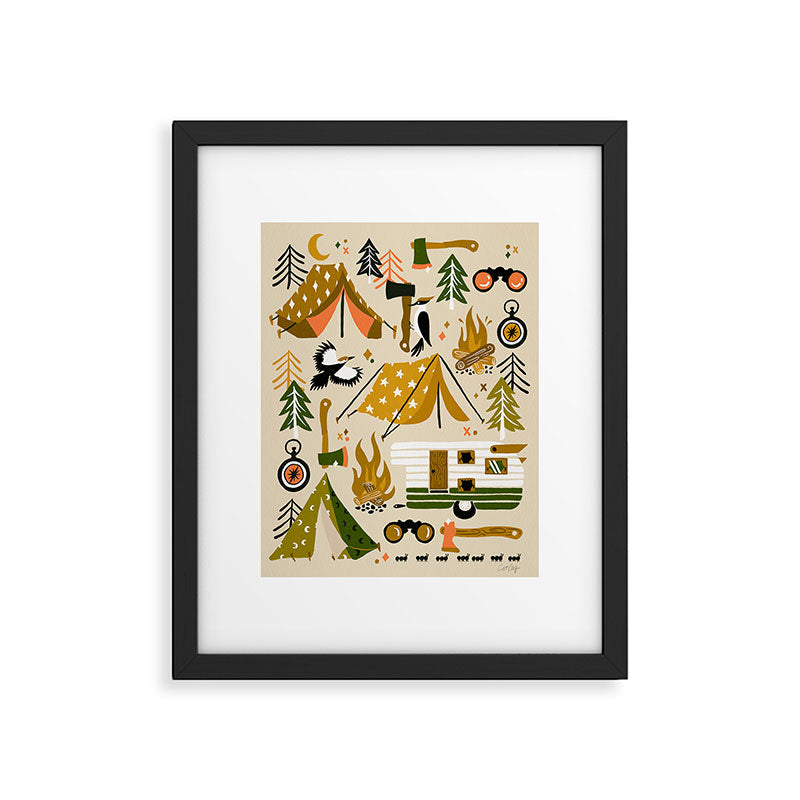 Camping Kit - Olive Palette Framed Art Print Gallery Image 4