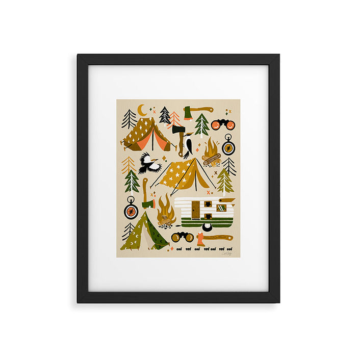 Camping Kit - Olive Palette Framed Art Print Gallery Image 1