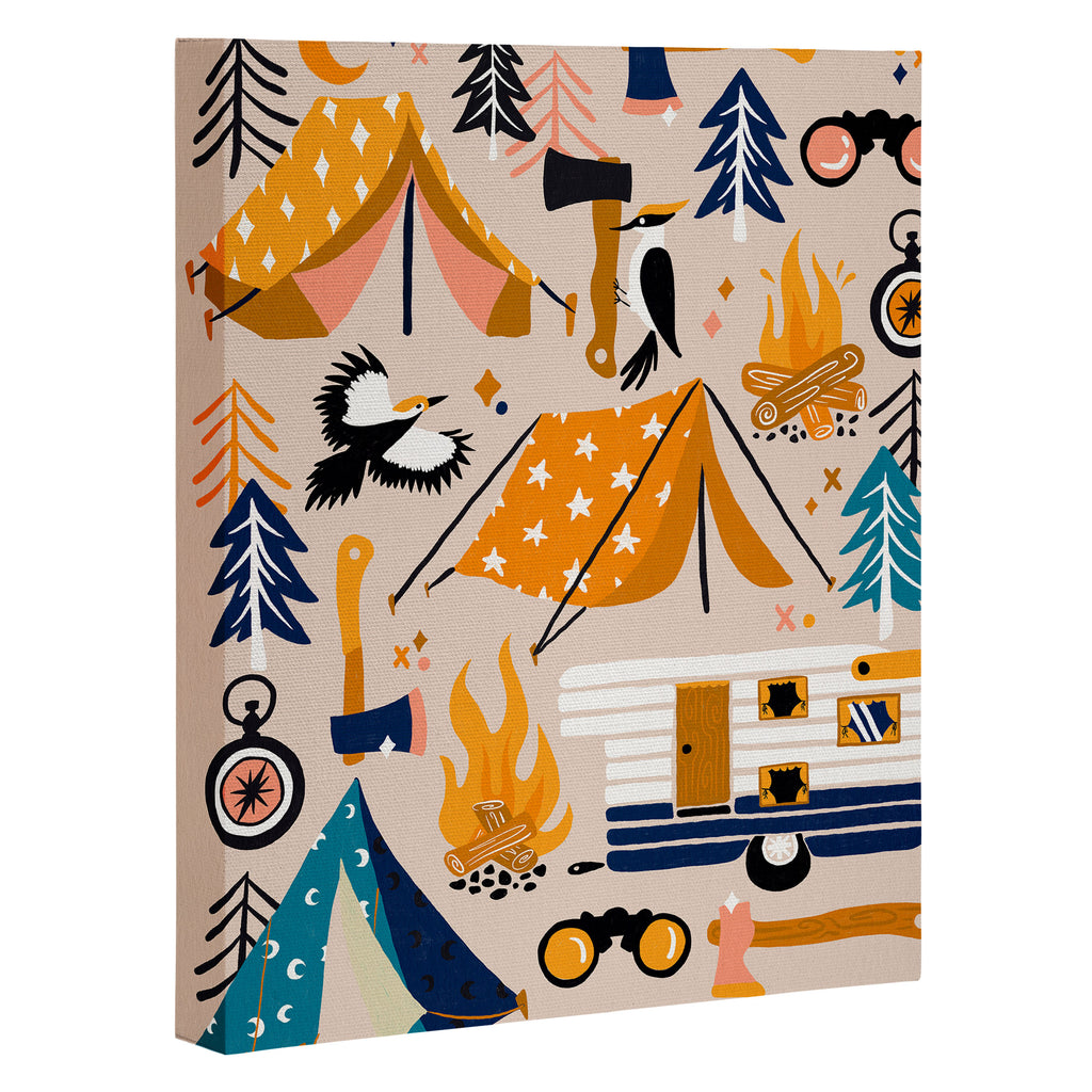 Camping Kit - Orange & Blue Canvas Print Gallery Image 3