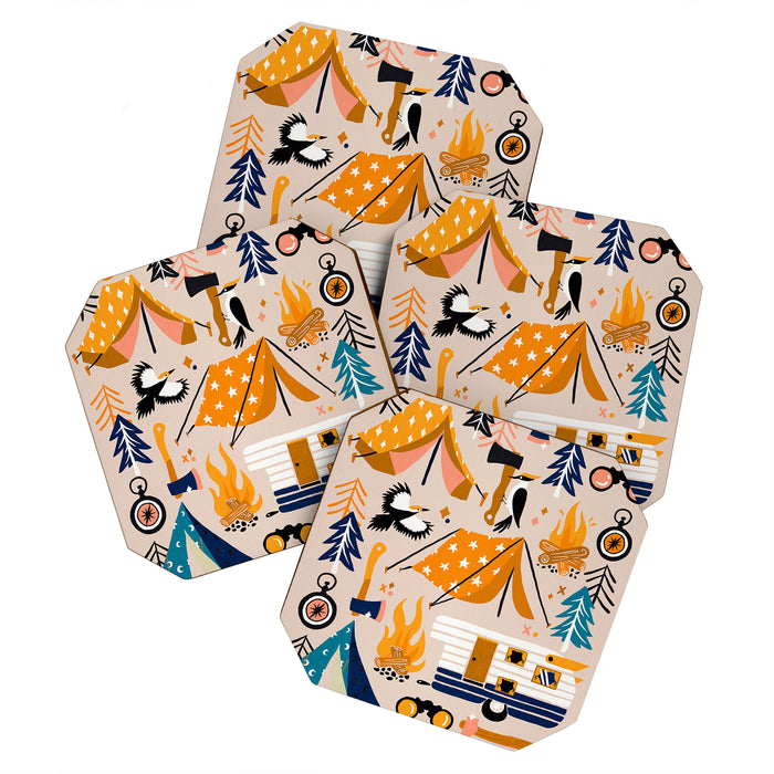 Camping Kit - Orange & Blue Coaster Gallery Image 1