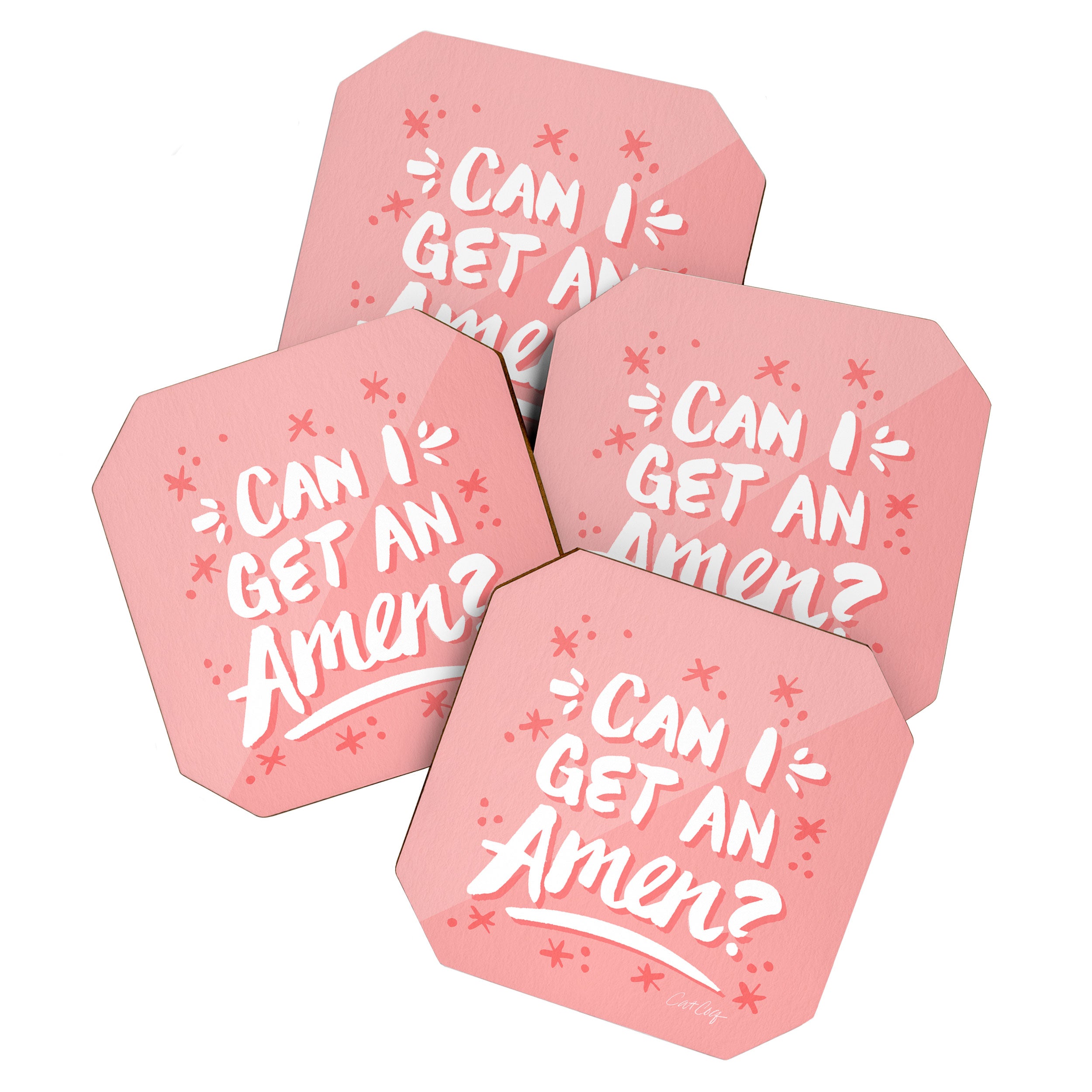 Can I Get An Amen? - Blush Pink Palette Coaster Gallery Image 1