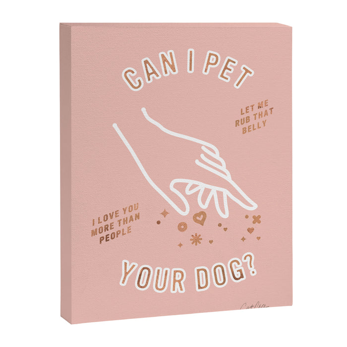 Can I Pet Your Dog - Rose Gold & Blush Palette Canvas Print Gallery Image 1