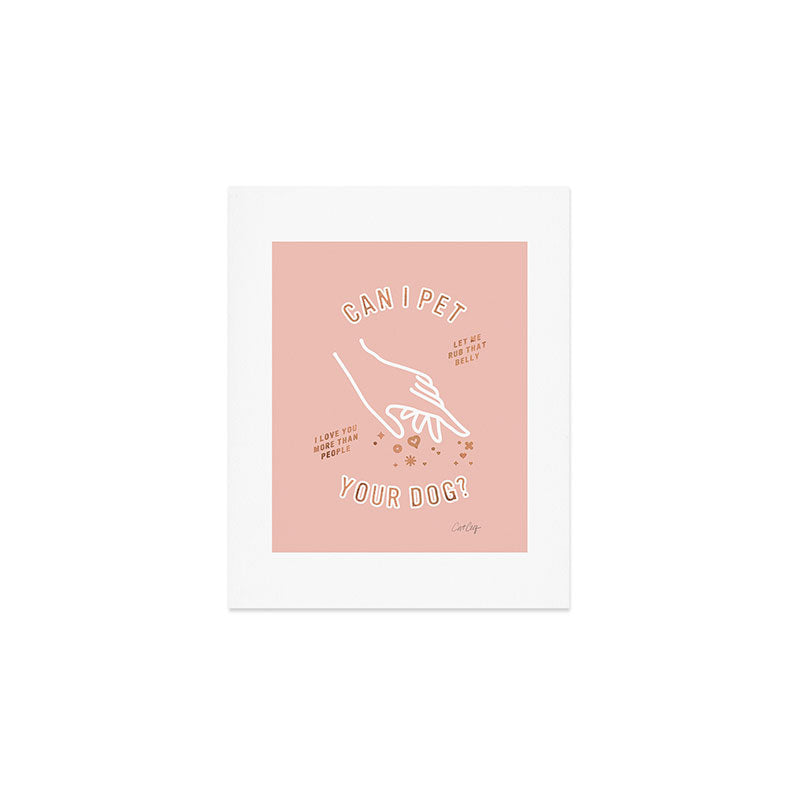 Can I Pet Your Dog - Rose Gold & Blush Palette Art Print Gallery Image 1