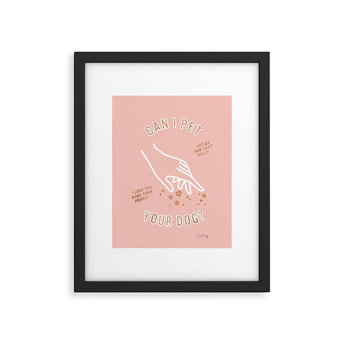 Can I Pet Your Dog - Rose Gold & Blush Palette Framed Art Print Gallery Image 1