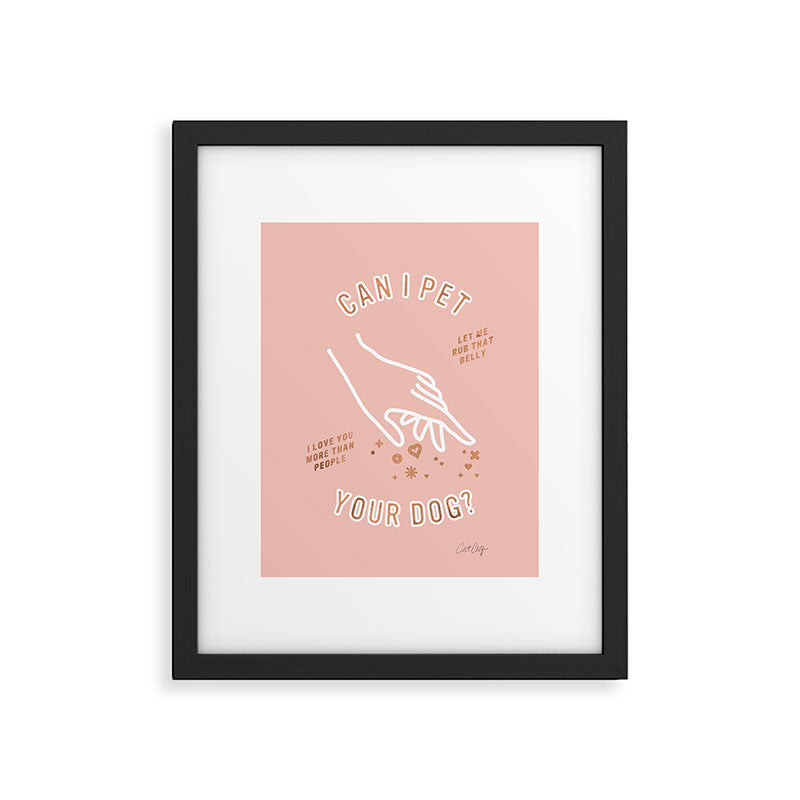 Can I Pet Your Dog - Rose Gold & Blush Palette Framed Art Print Gallery Image 5