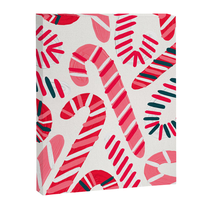 Candy Canes - White Canvas Print Gallery Image 1