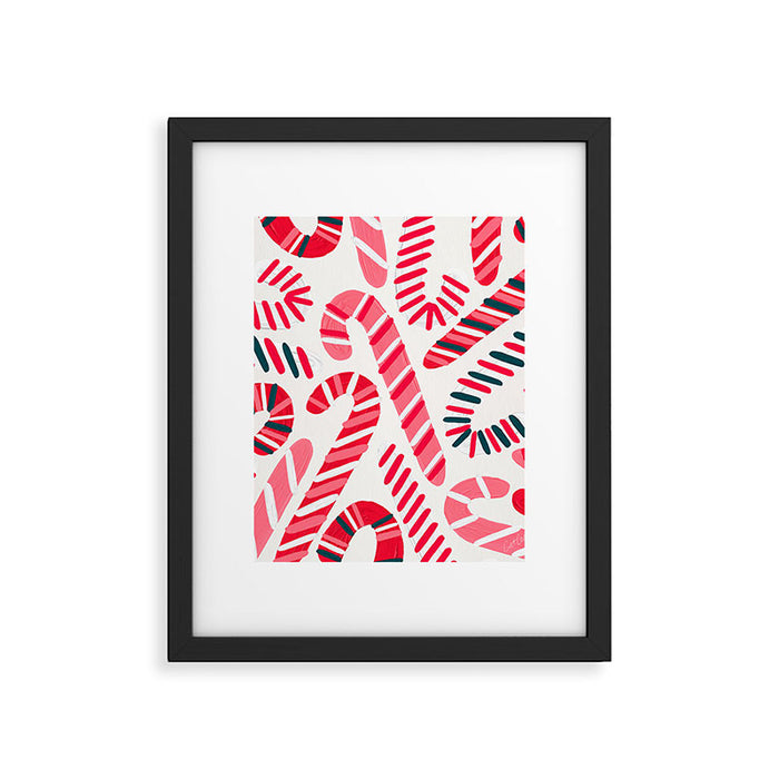 Candy Canes - White Framed Art Print Gallery Image 1
